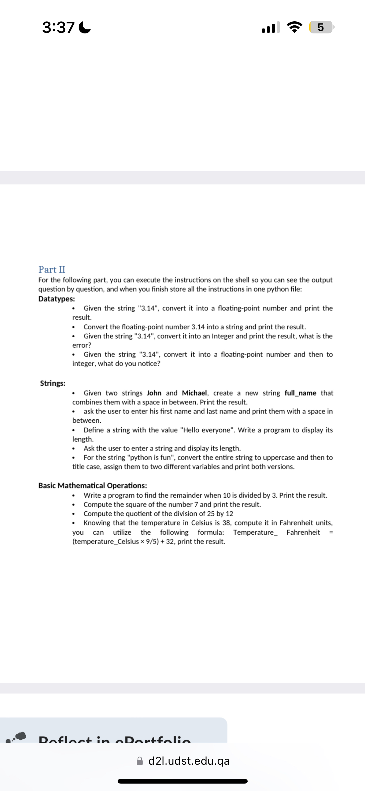 Part II For the following part, you can execute