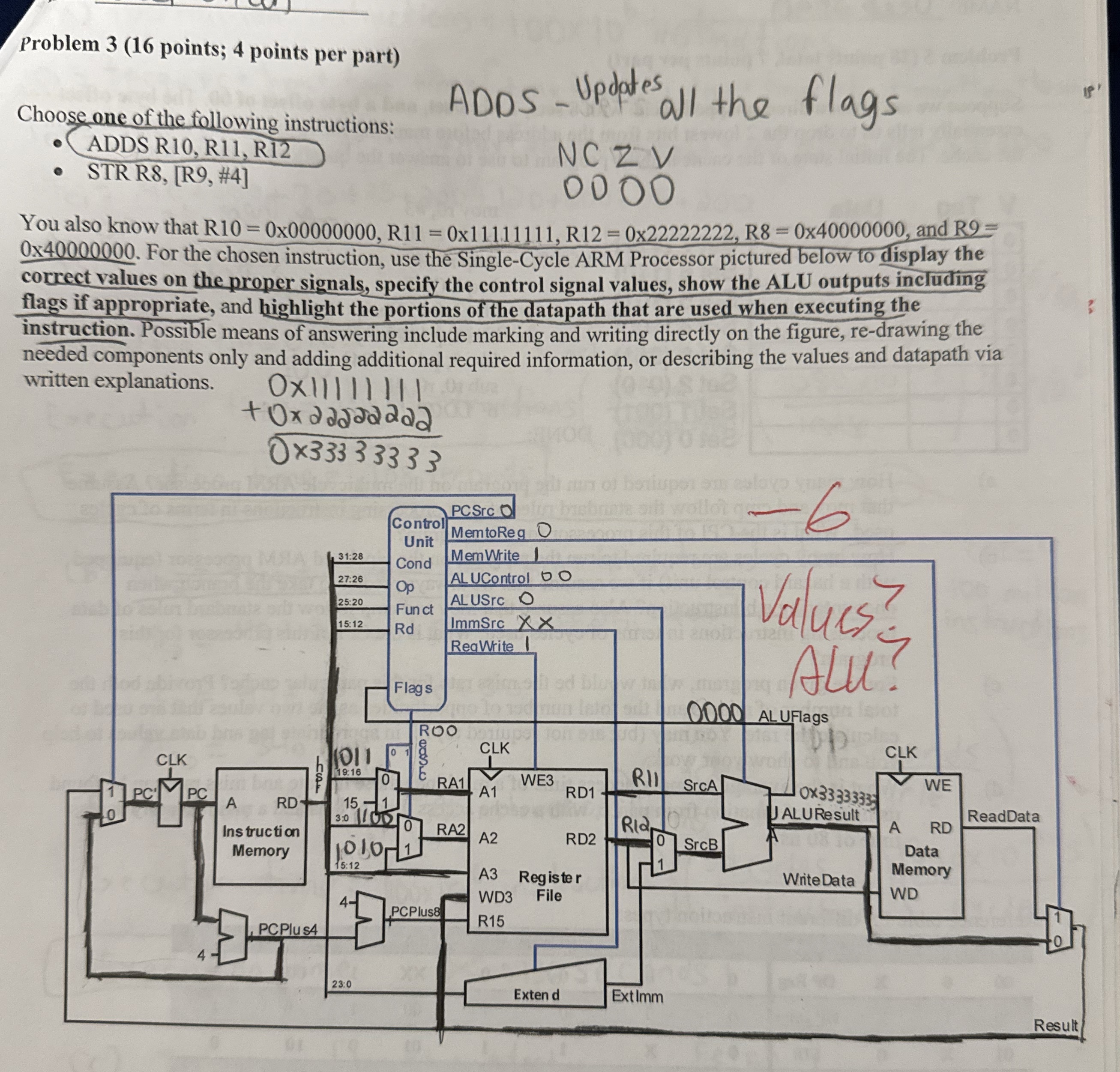 Problem 3 ( 1 6 points; 4 points per part )