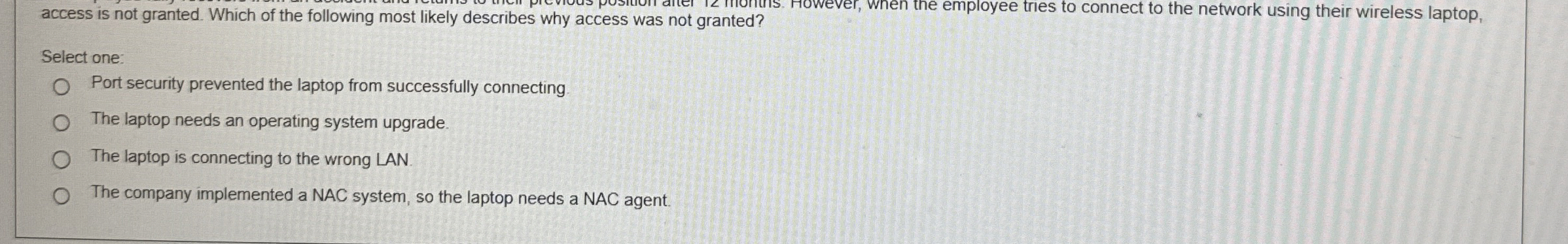 access is not granted. Which of the following