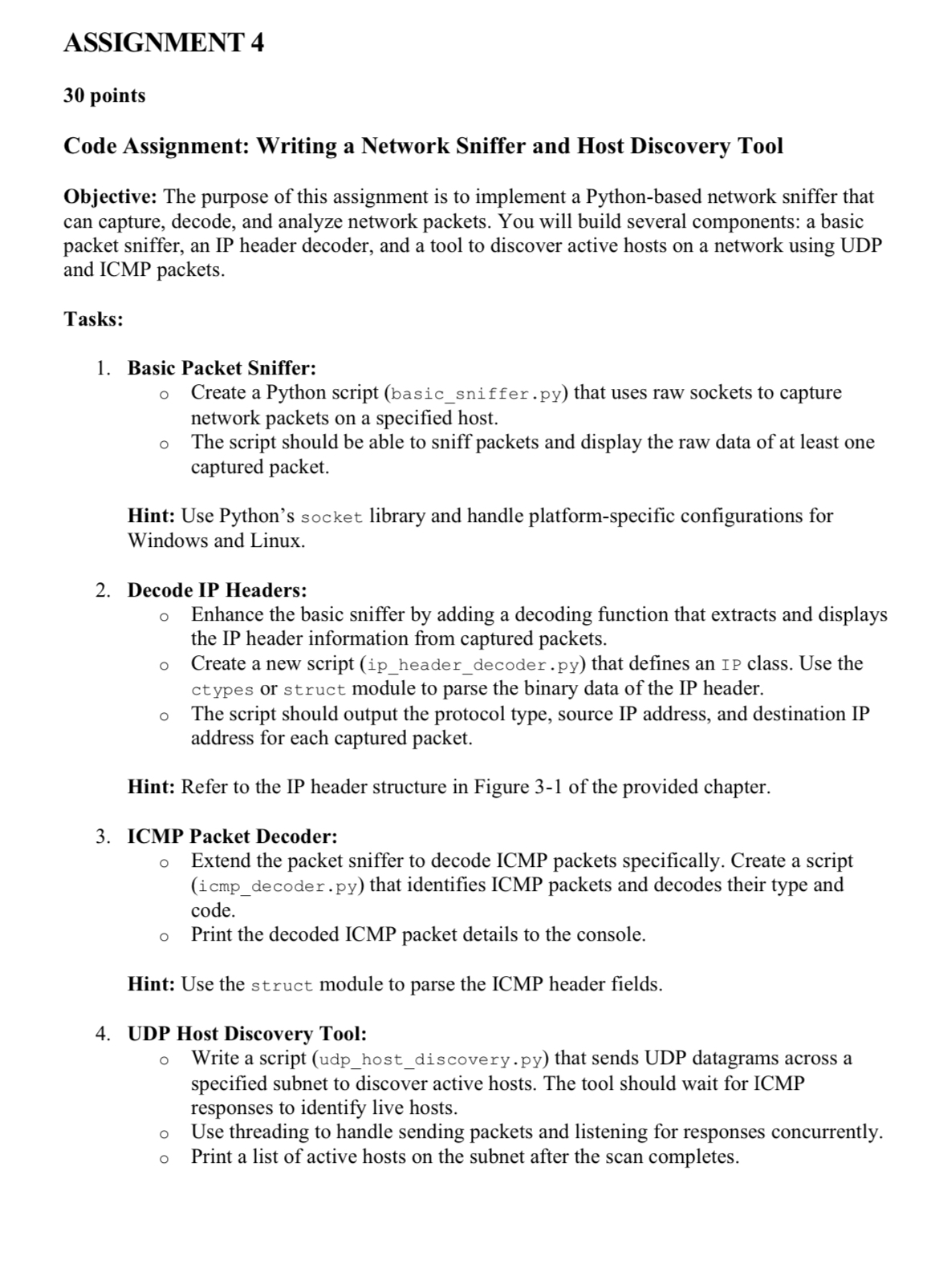 3 0 points Code Assignment: Writing a Network