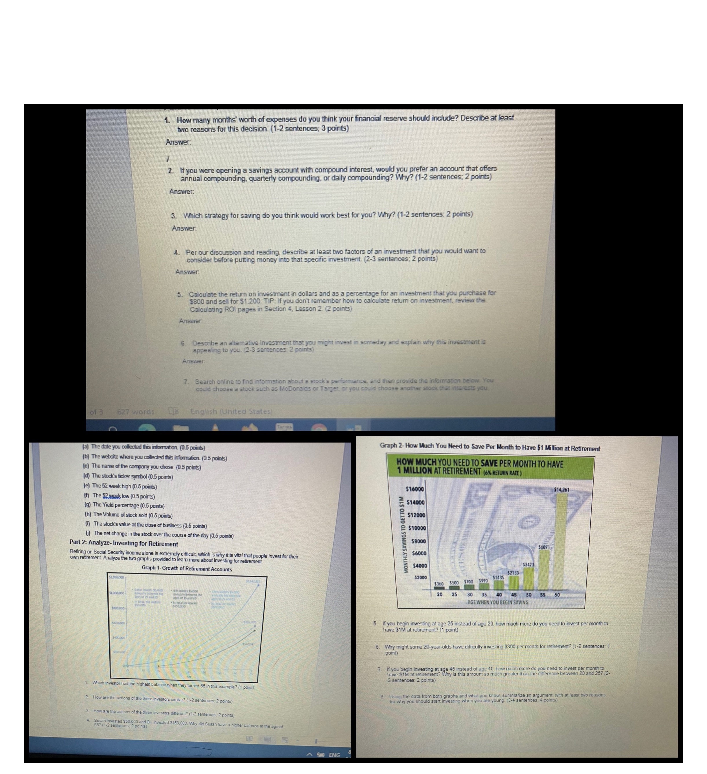 1. How many months' worth of expenses do you