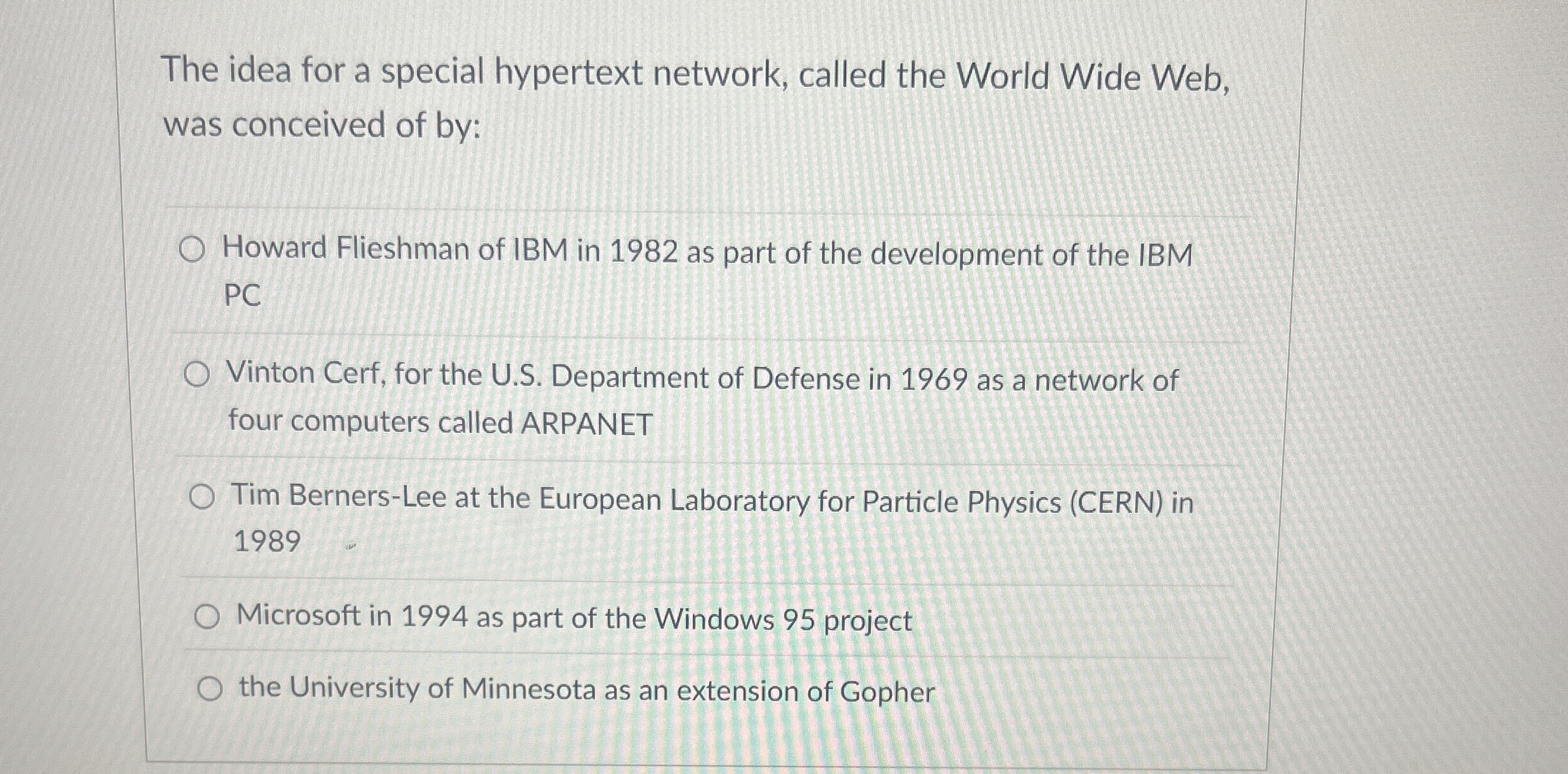 The idea for a special hypertext network, called