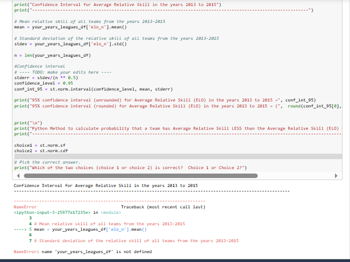 ## Step 8 : Confidence Intervals for the Average