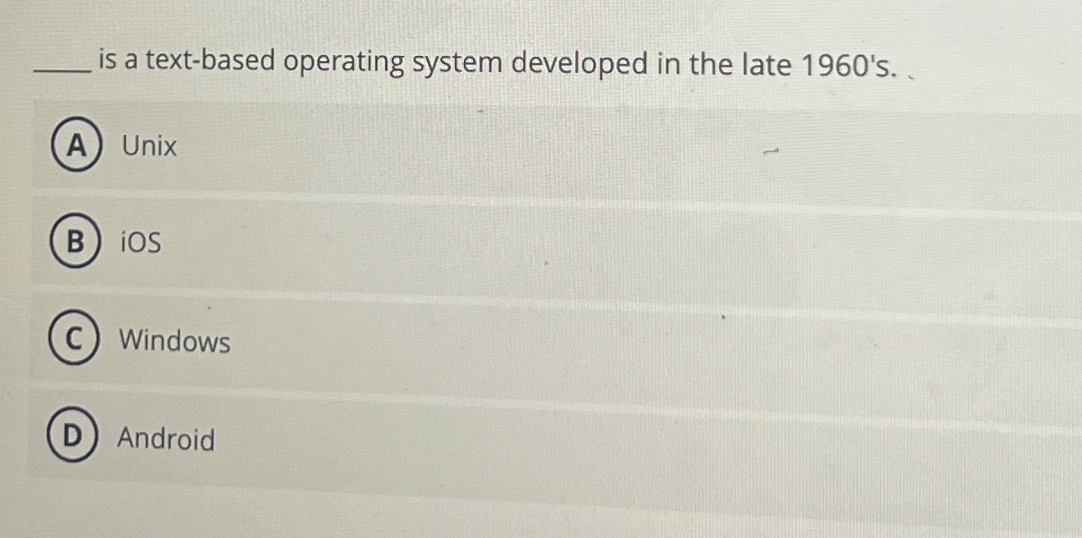 is a text - based operating system developed in