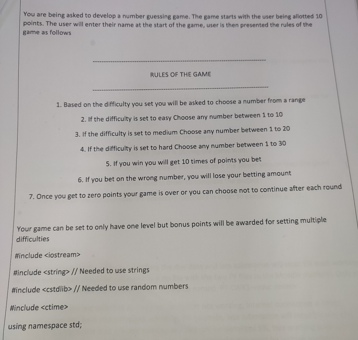 You are being asked to develop a number guessing