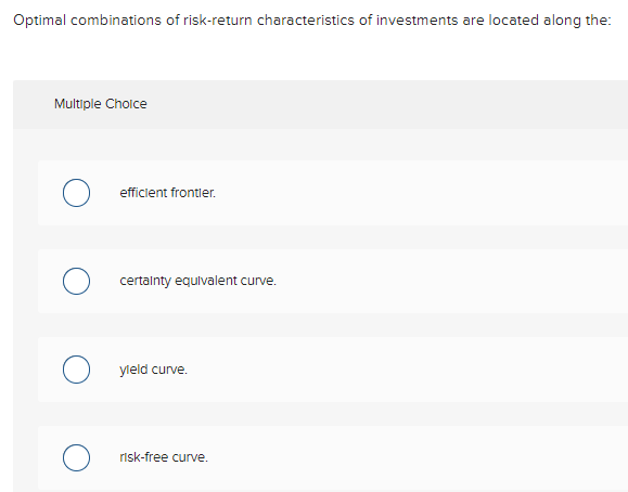 Optimal combinations of risk-return
