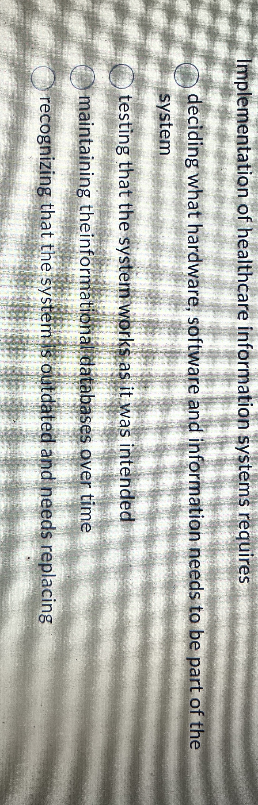 Implementation of healthcare information systems