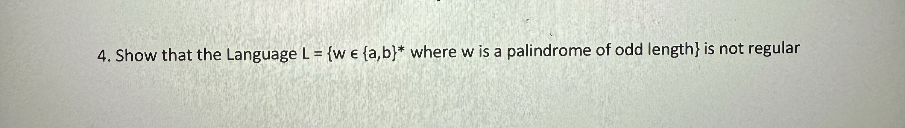 Show that the Language L = { w i n { a , b } * *