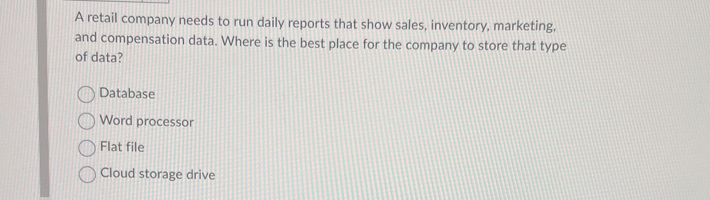 A retail company needs to run daily reports that