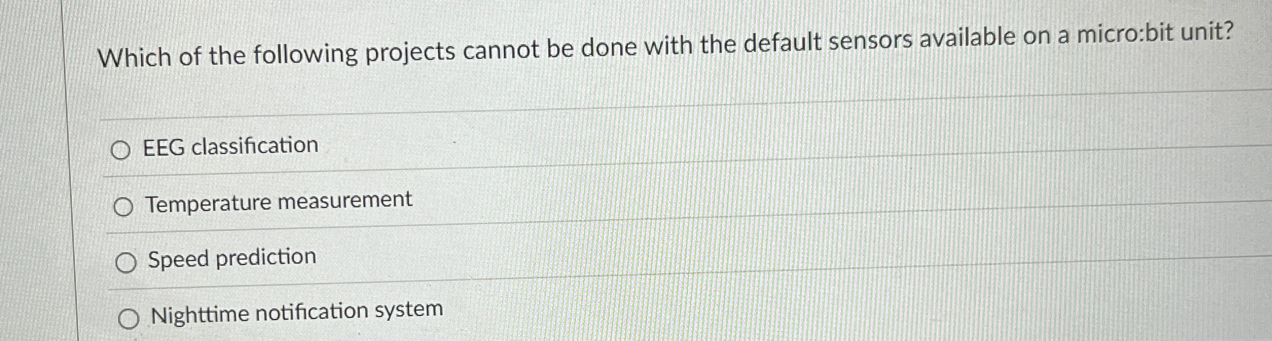 Which of the following projects cannot be done