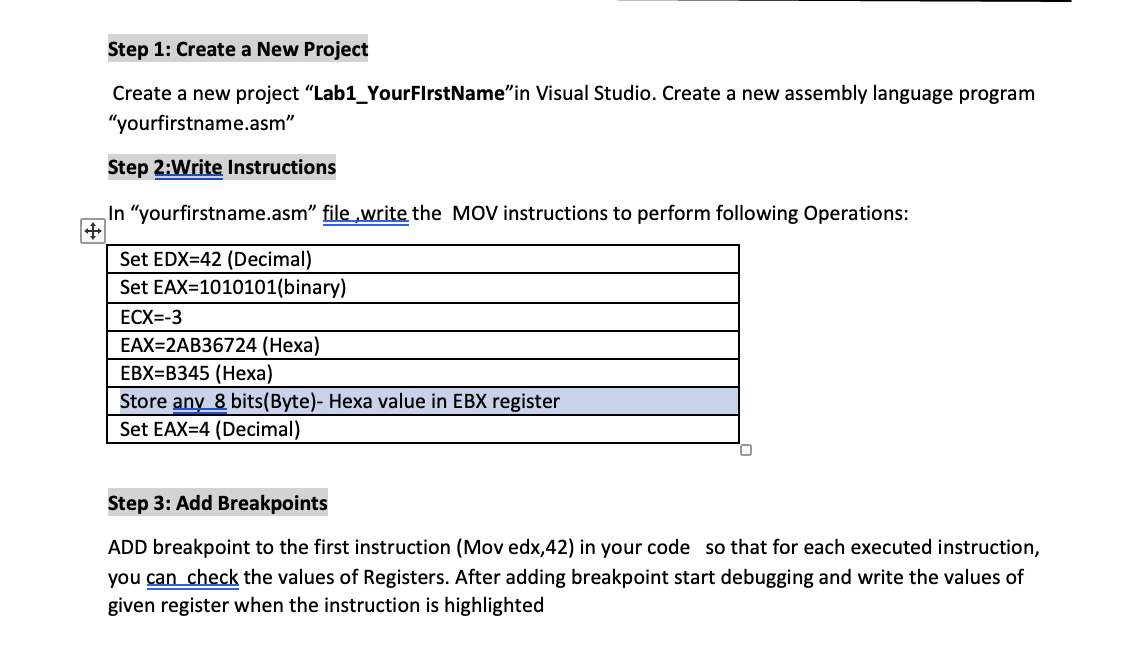 Practice setting and examining the values of