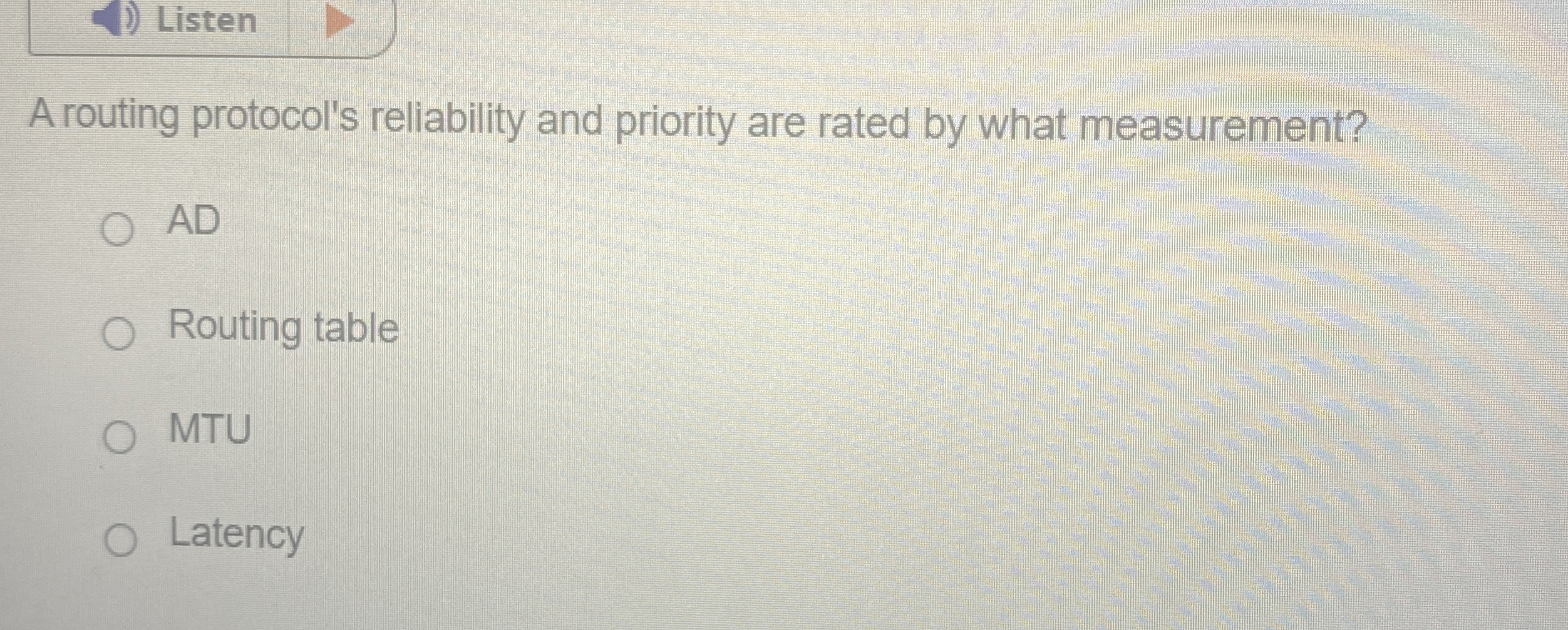 A routing protocol's reliability and priority are