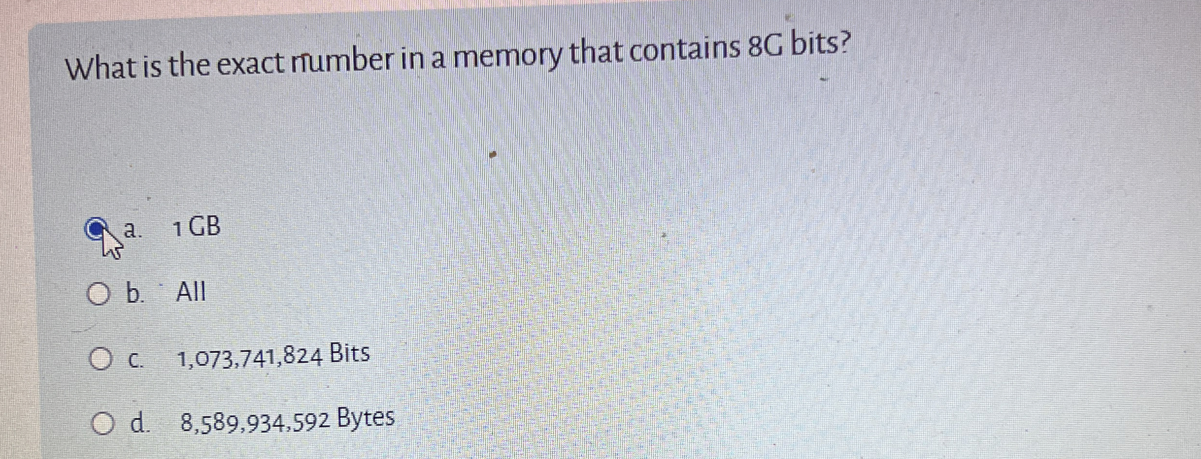 What is the exact number in a memory that
