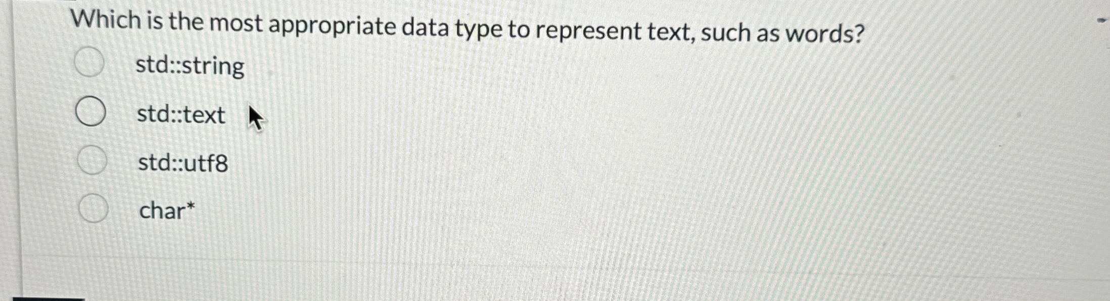 Which is the most appropriate data type to