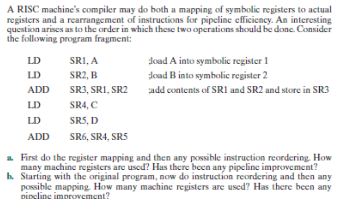 A RISC machine's compiler may do both a mapping