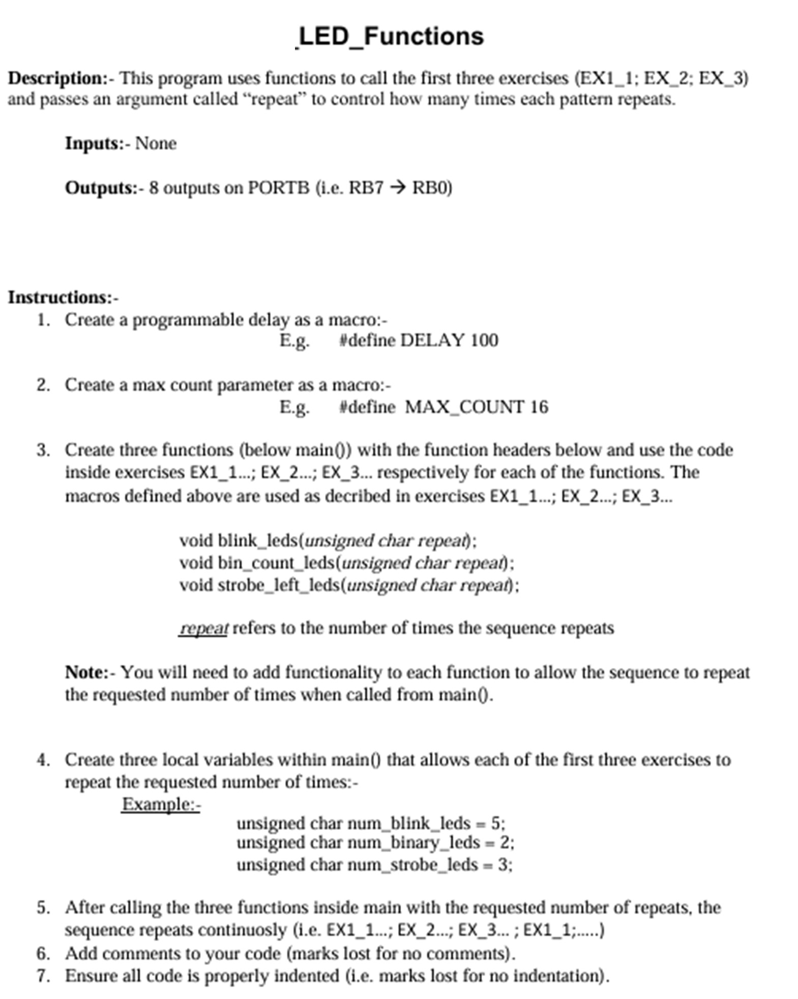 LED _ Functions Description: - This program uses