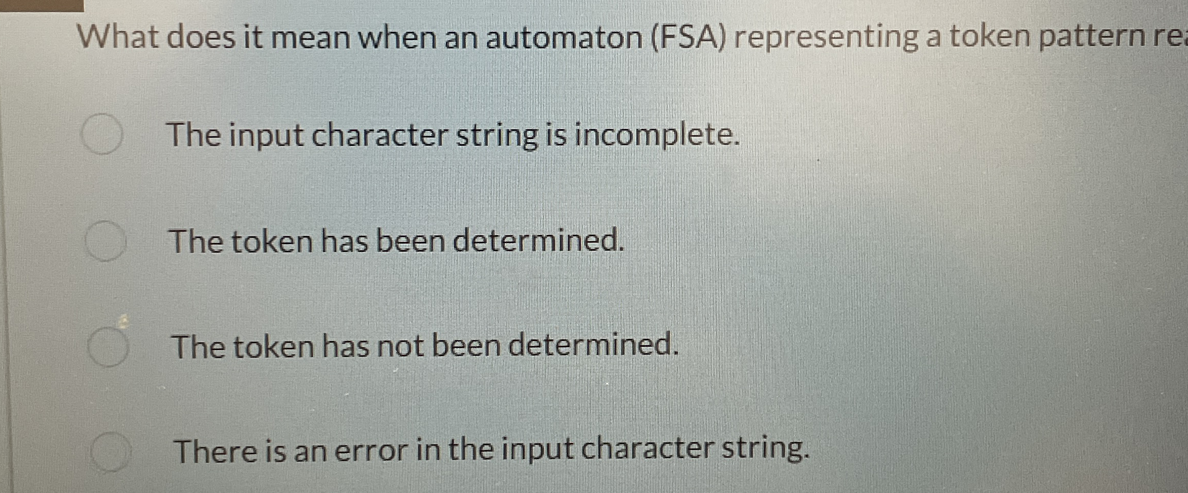 What does it mean when an automaton ( FSA )