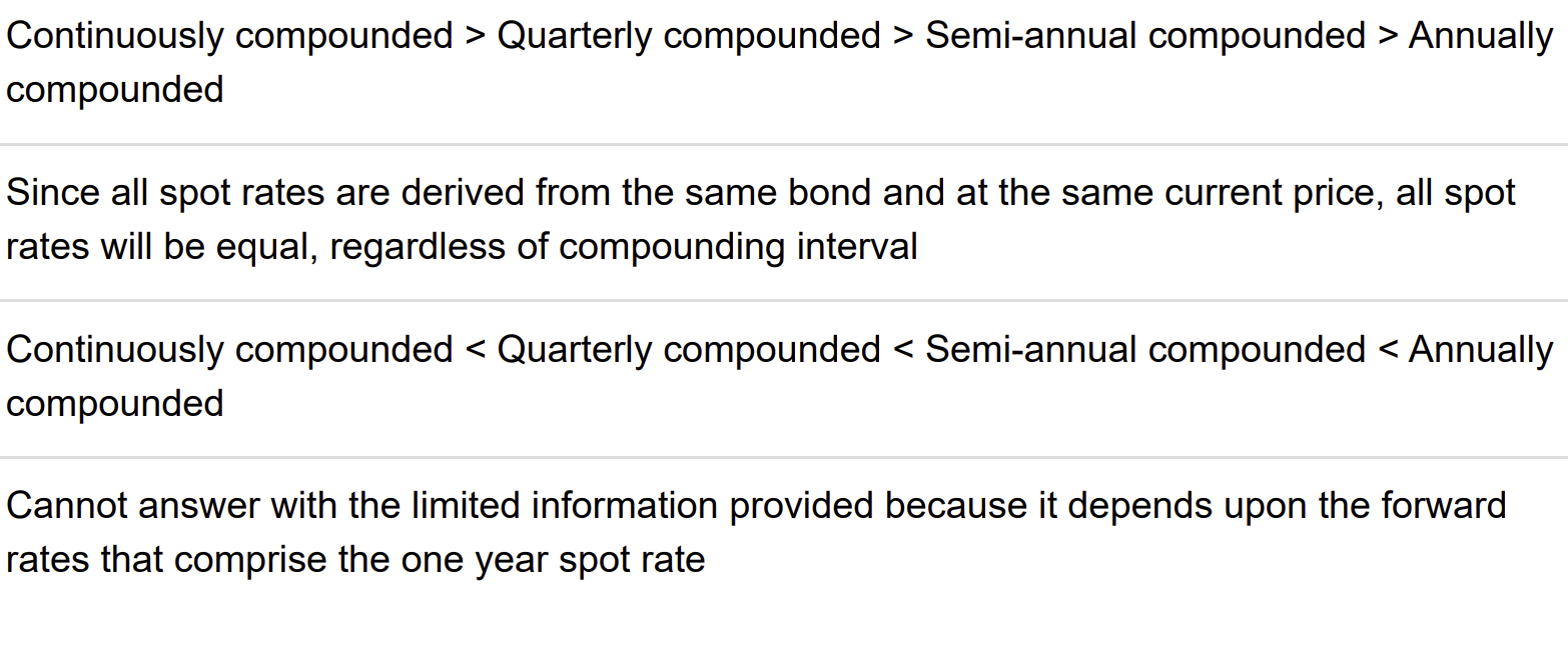 Continuously compounded > Quarterly compounded >