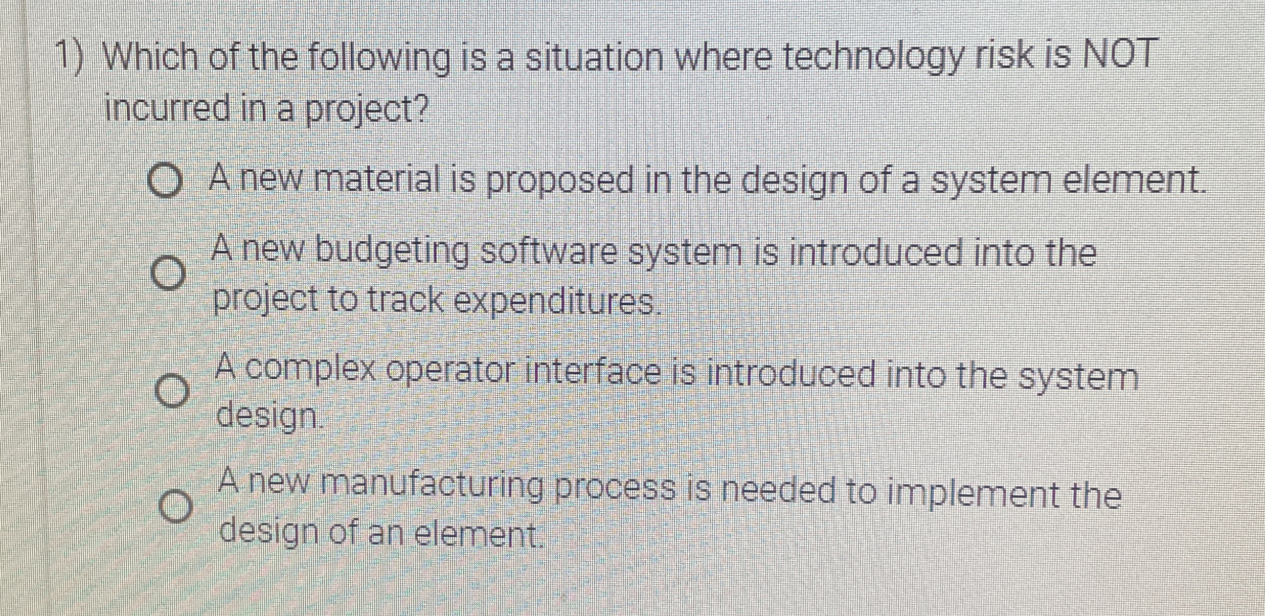 Which of the following is a situation where