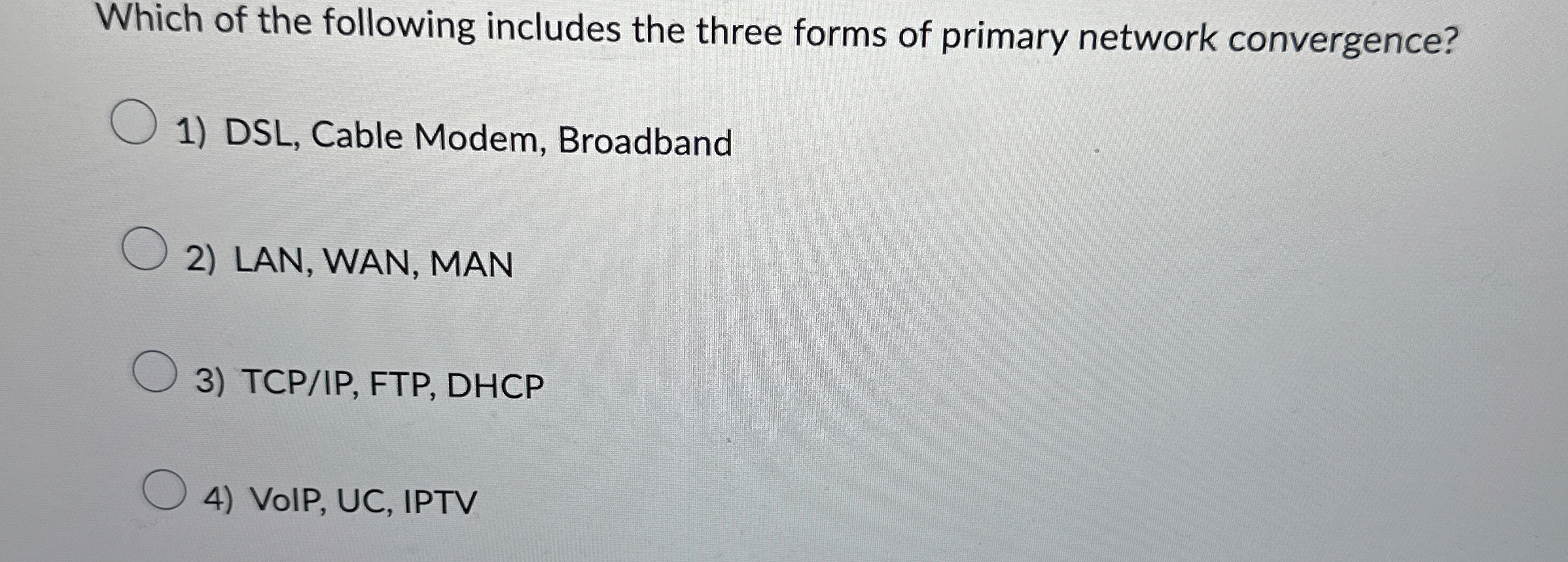 Which of the following includes the three forms