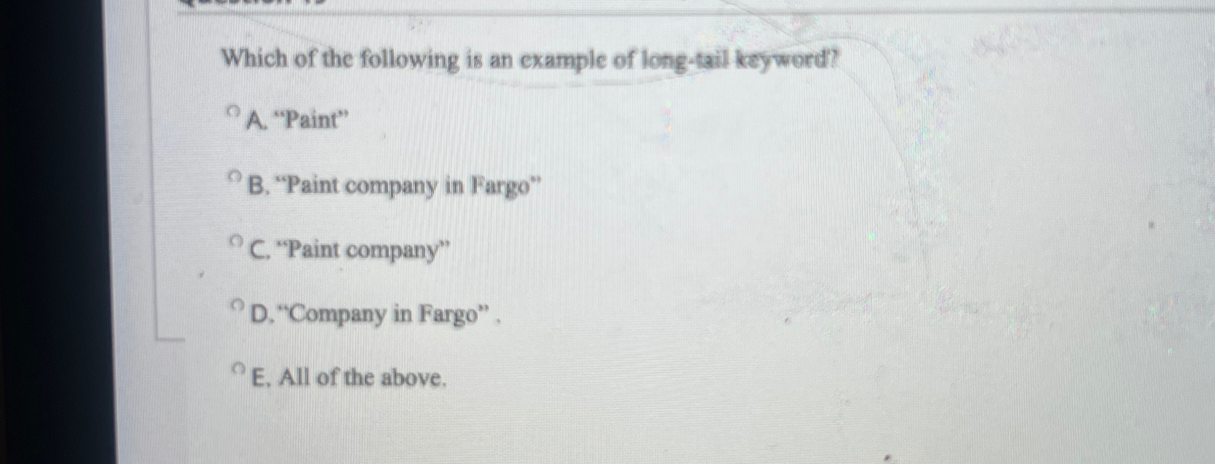 Which of the following is an example of long -