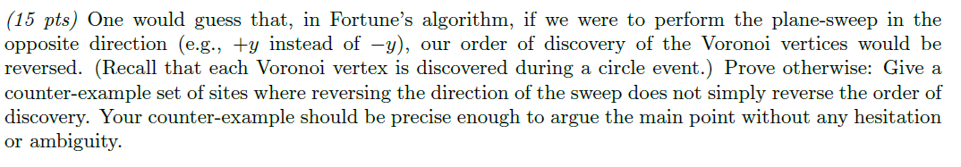 ( 1 5 pts ) One would guess that, in Fortune's