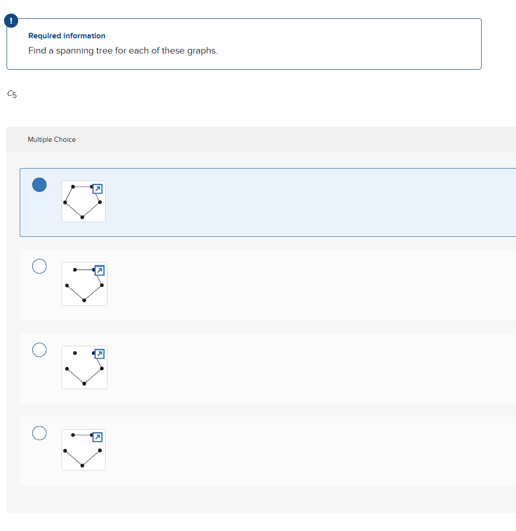 Required information Find a spanning tree for