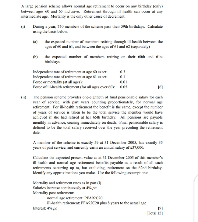 Answer the following question. A large pension