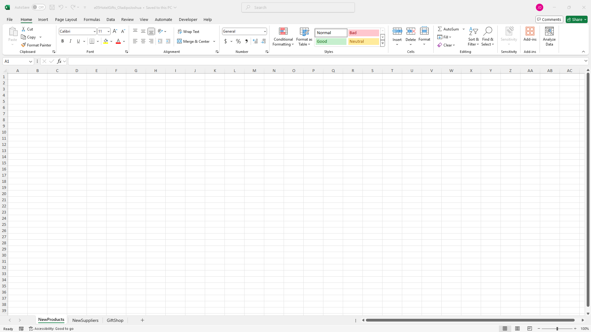 Establish a connection to the data in the CSV