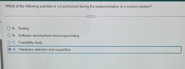 Which of the following activities is not