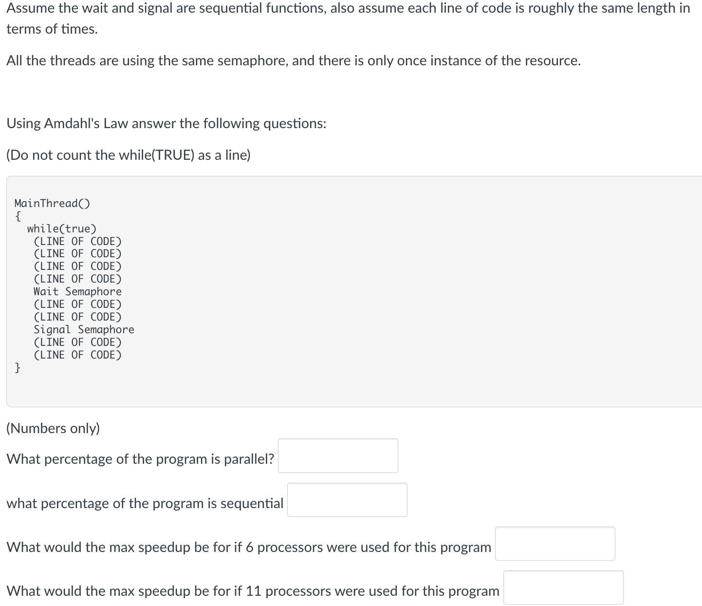 ` ` ` MainThread ( ) { while ( true ) ( LINE OF