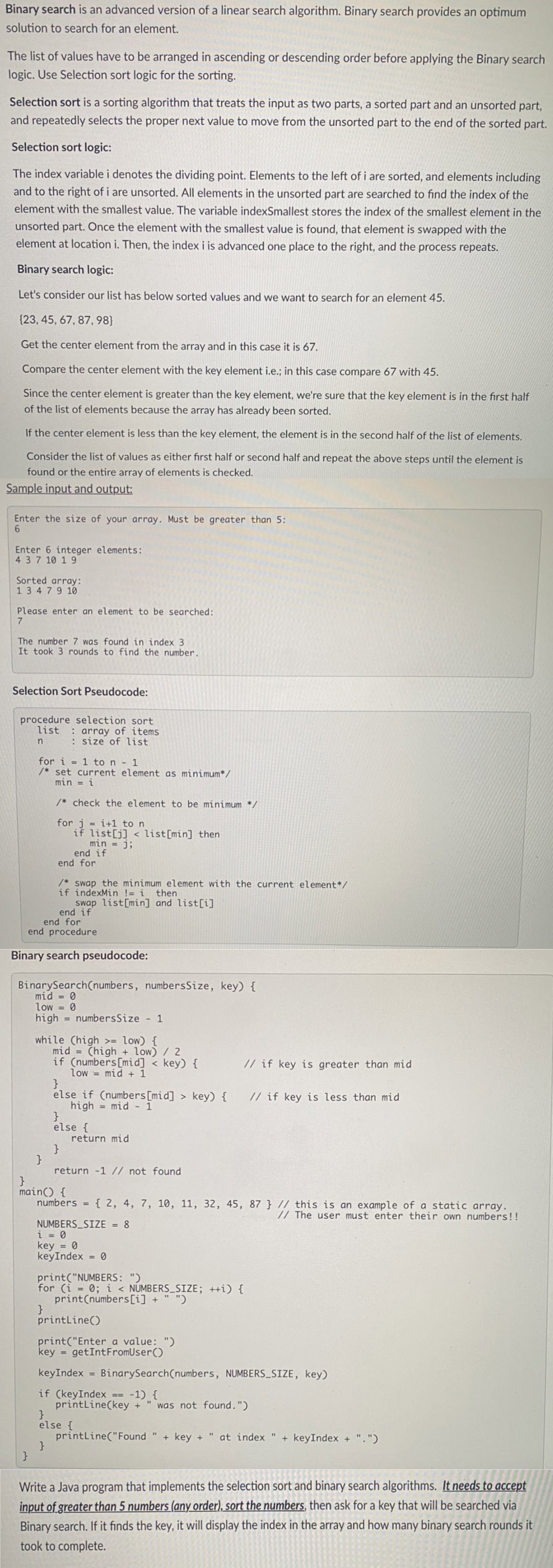 Binary search is an advanced version of a linear