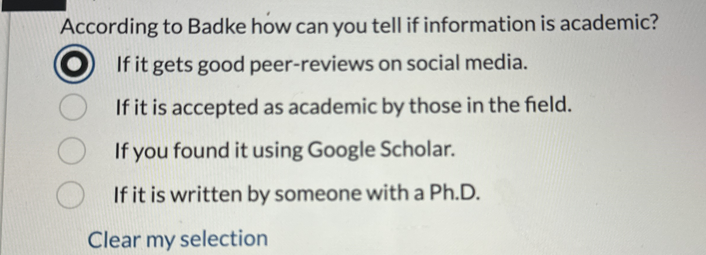 According to Badke how can you tell if