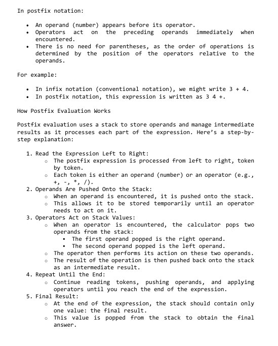 In postfix notation: An operand ( number )
