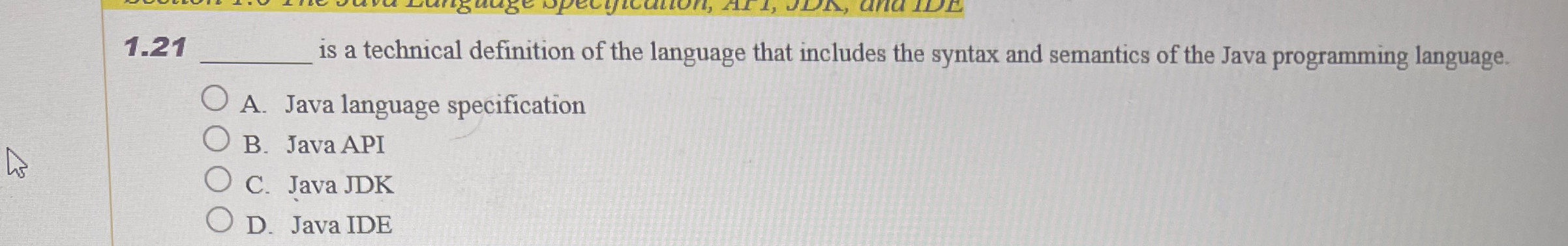 1 . 2 1 is a technical definition of the language