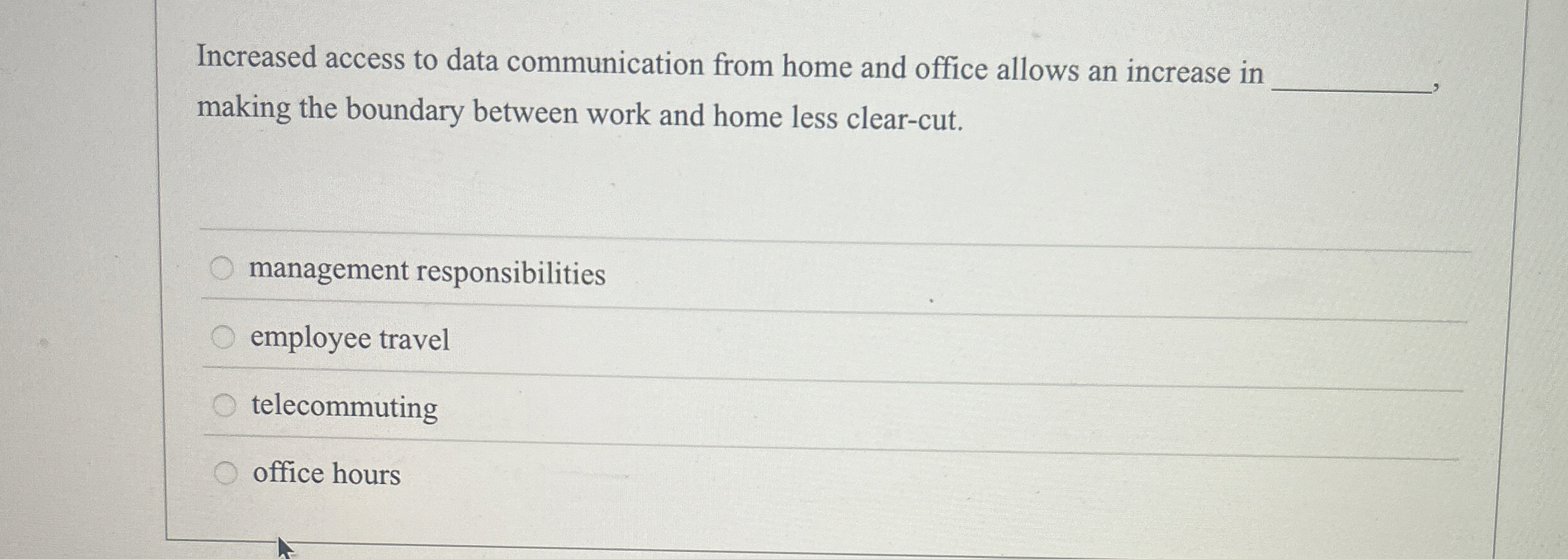 Increased access to data communication from home
