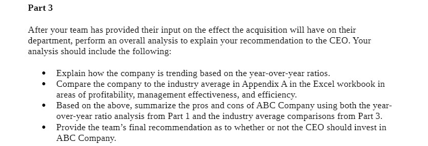 Part 3 After your team has provided their input