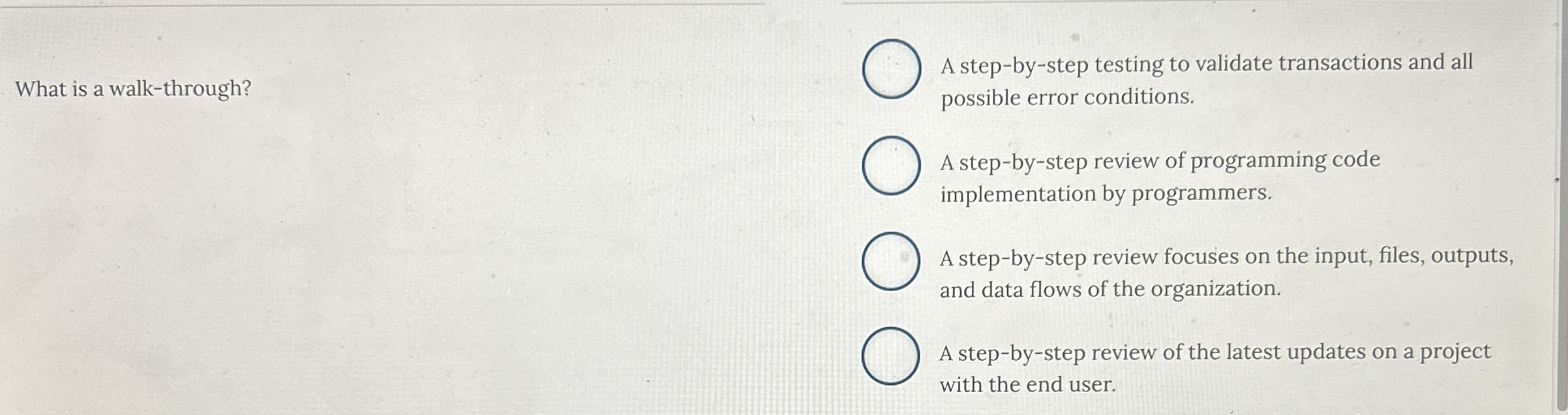 What is a walk - through? A step - by - step