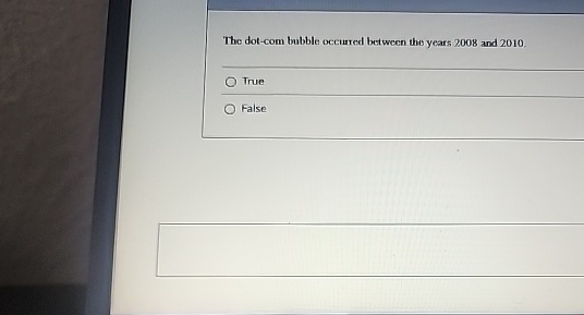 The dot - com bubble occurred between the years 2