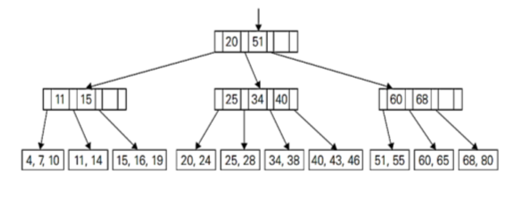 Explain the steps and draw the B - tree obtained