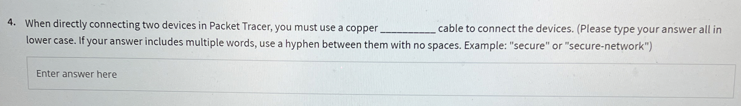 When directly connecting two devices in Packet