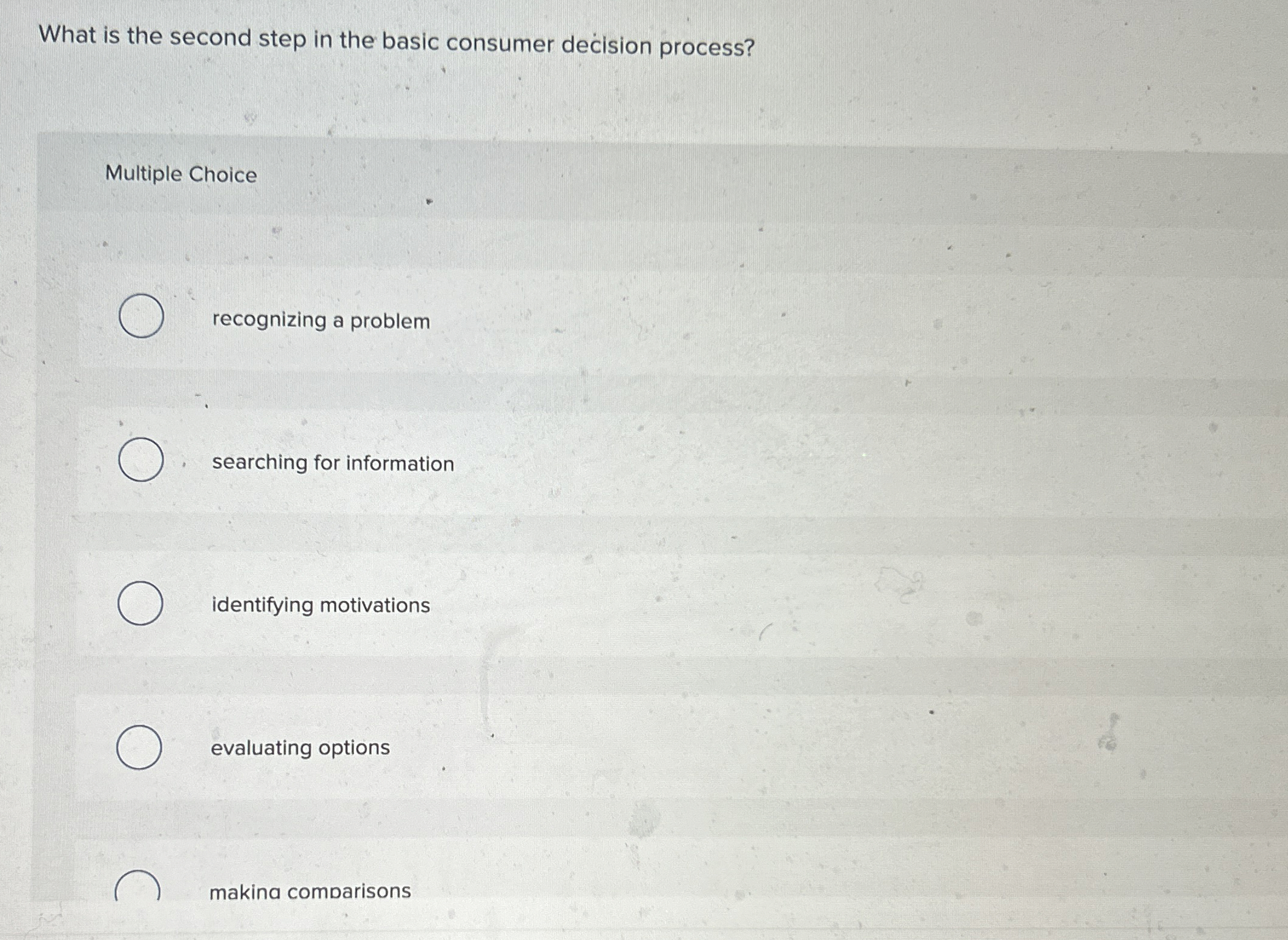 What is the second step in the basic consumer