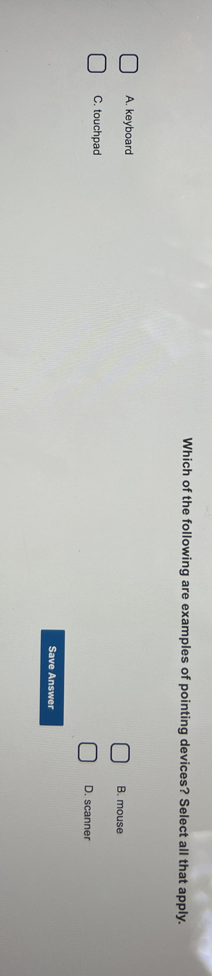 Which of the following are examples of pointing