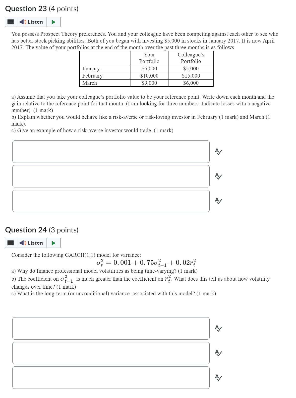 Question 23 (4 points) E (ijListe-n b l You