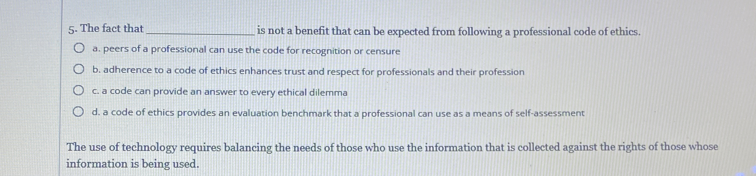 The fact that is not a benefit that can be