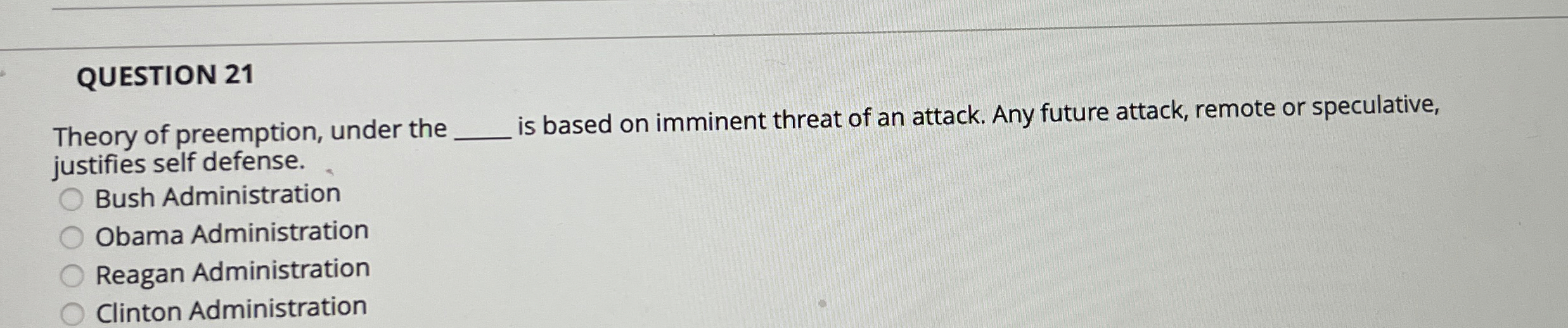 QUESTION 2 1 Theory of preemption, under the q ,