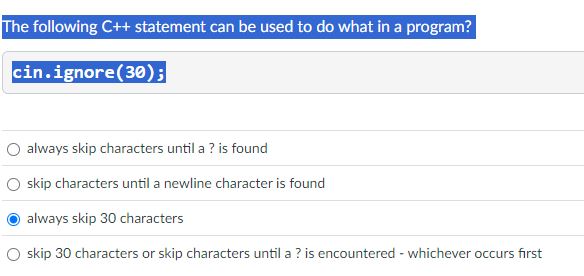 The following C + + statement can be used to do