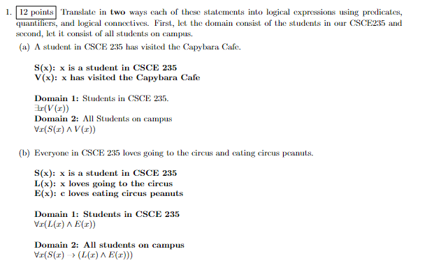 1 2 points Translate in two ways each of these