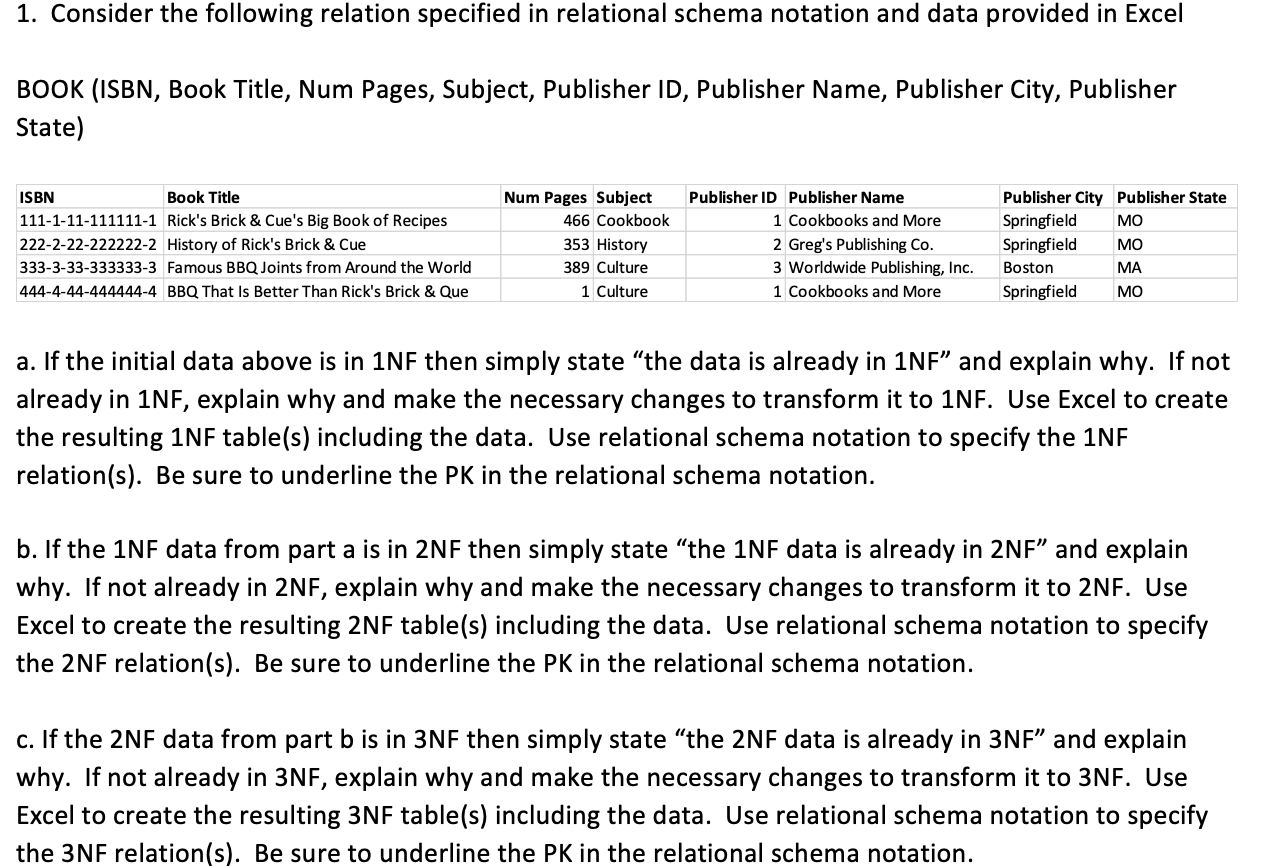 Consider the following relation specified in