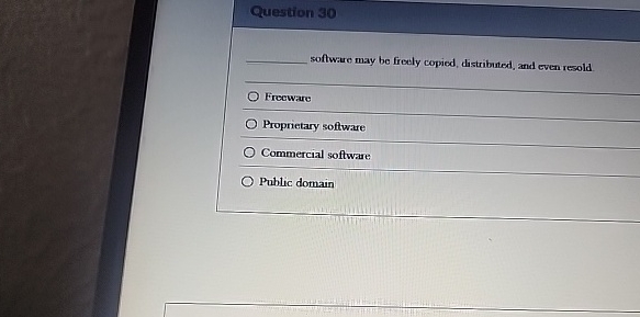 Question software may be fresly copied,